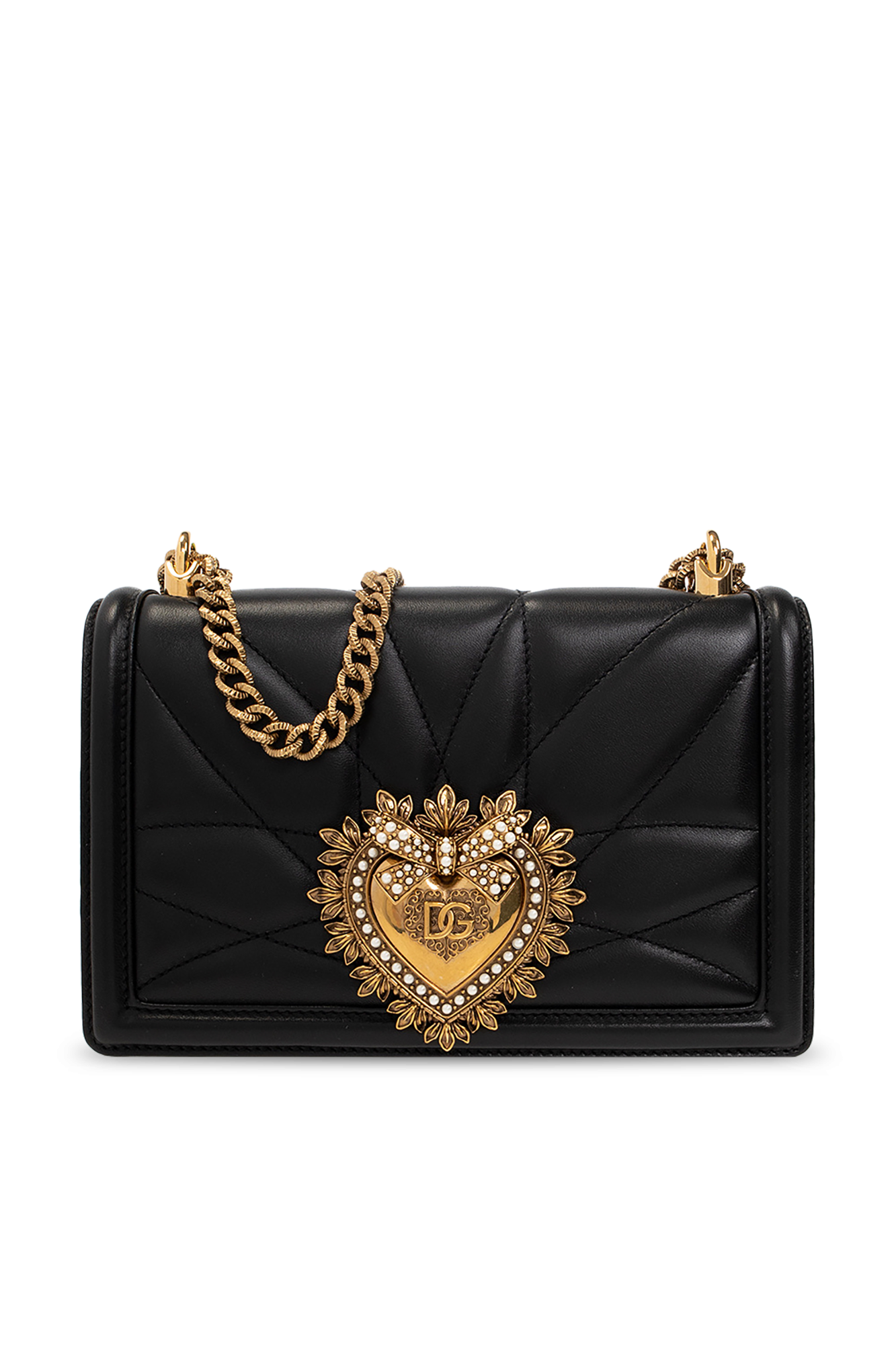 DOLCE & GABBANA Bag Baby Pink LOLA Leather Studded Crossbody